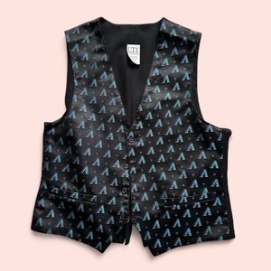 Vintage 1990s Arizona Diamondbacks Black and Blue Patterned Vest by UTY M